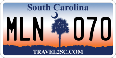 SC license plate MLN070