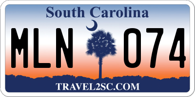 SC license plate MLN074