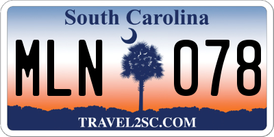SC license plate MLN078