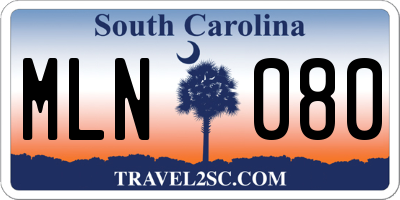 SC license plate MLN080