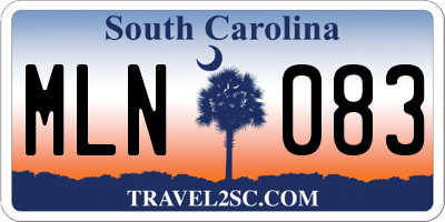SC license plate MLN083
