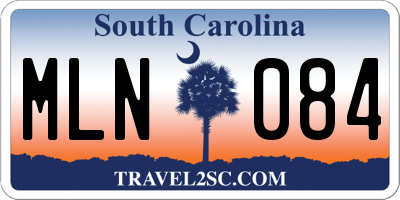 SC license plate MLN084