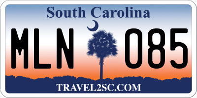 SC license plate MLN085