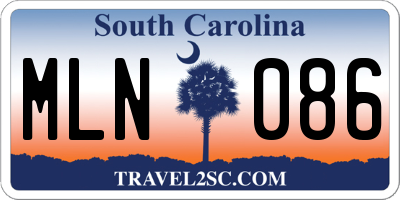 SC license plate MLN086