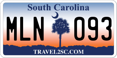 SC license plate MLN093