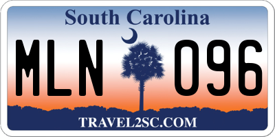 SC license plate MLN096