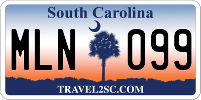 SC license plate MLN099
