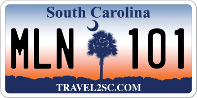 SC license plate MLN101