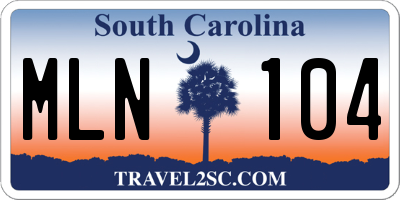 SC license plate MLN104
