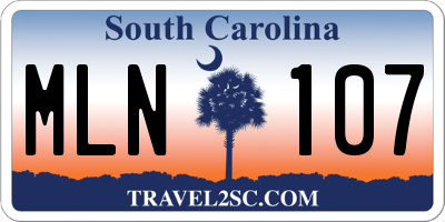 SC license plate MLN107