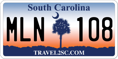SC license plate MLN108