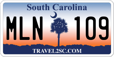 SC license plate MLN109