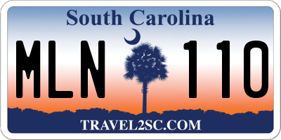 SC license plate MLN110