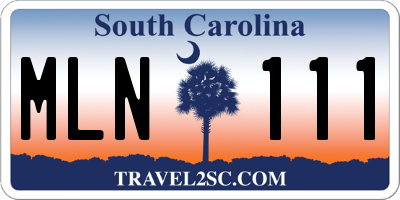 SC license plate MLN111