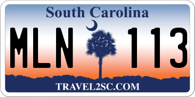 SC license plate MLN113