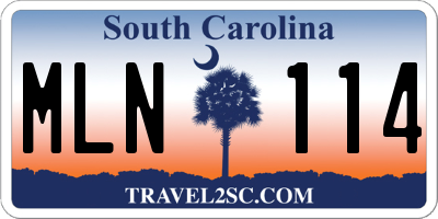 SC license plate MLN114