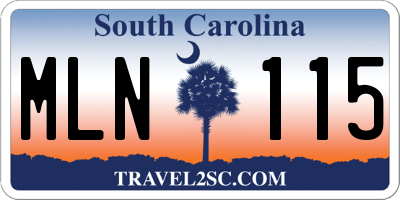 SC license plate MLN115