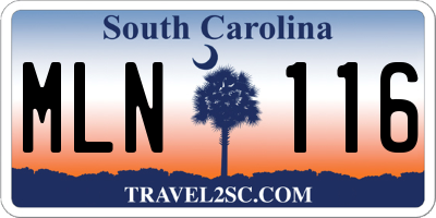 SC license plate MLN116