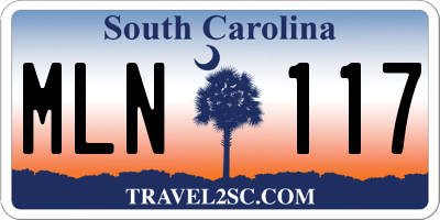 SC license plate MLN117