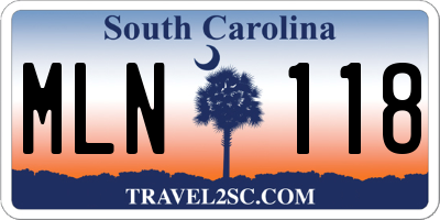 SC license plate MLN118