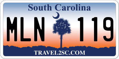 SC license plate MLN119