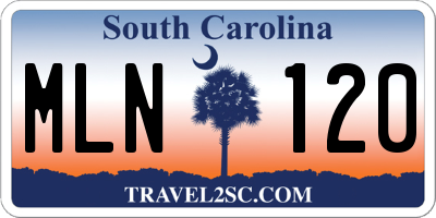 SC license plate MLN120