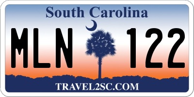 SC license plate MLN122