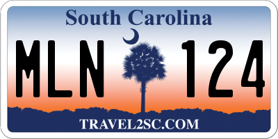 SC license plate MLN124