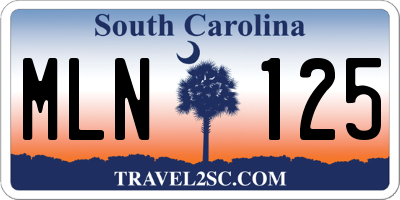 SC license plate MLN125