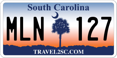 SC license plate MLN127