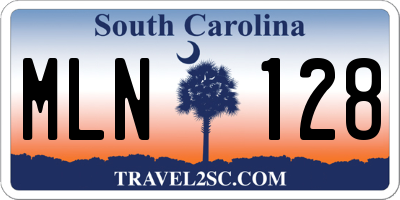 SC license plate MLN128