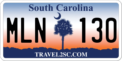 SC license plate MLN130