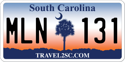 SC license plate MLN131