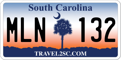 SC license plate MLN132