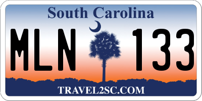 SC license plate MLN133