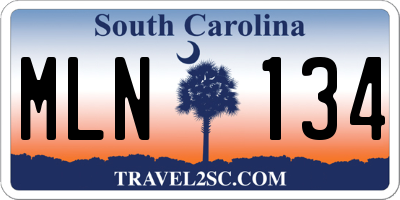 SC license plate MLN134