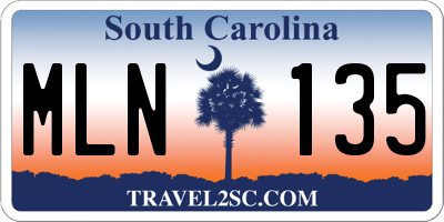SC license plate MLN135