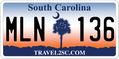SC license plate MLN136