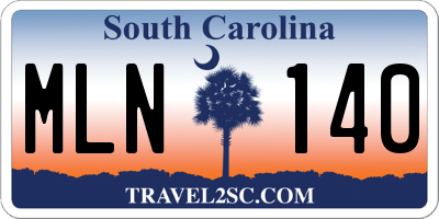 SC license plate MLN140