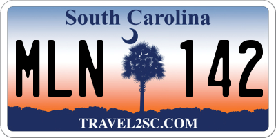 SC license plate MLN142