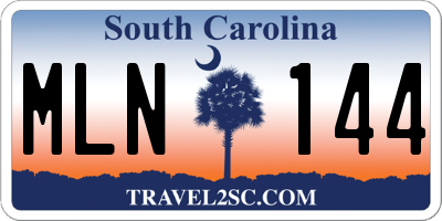 SC license plate MLN144