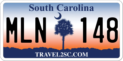 SC license plate MLN148
