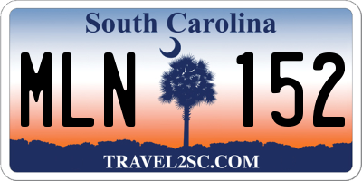 SC license plate MLN152