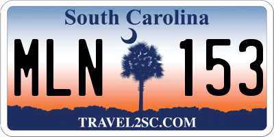 SC license plate MLN153