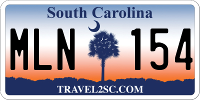 SC license plate MLN154