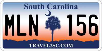 SC license plate MLN156