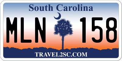 SC license plate MLN158
