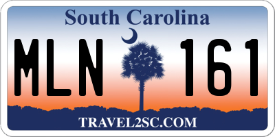 SC license plate MLN161
