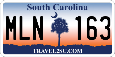 SC license plate MLN163