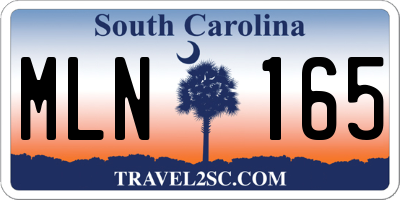 SC license plate MLN165